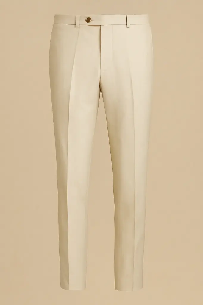 Oat Beige Tailored Trousers