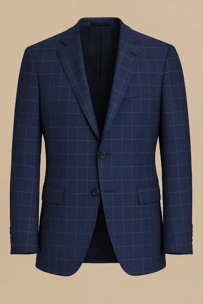 Navy Windowpane Blazer