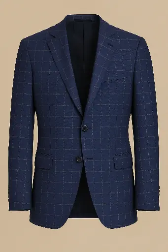 Navy Windowpane Blazer